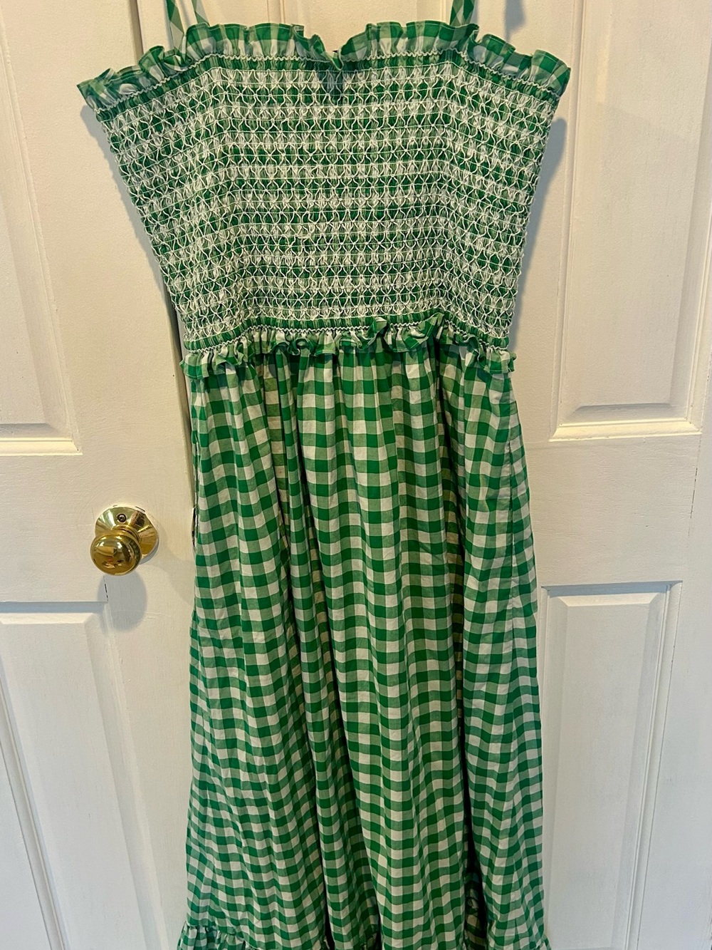 kate spade Green Gingham Smocked Sundress - Picture 4 of 4